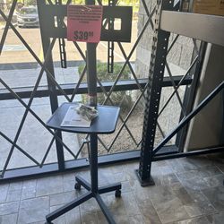 FULLY ASSEMBLED PERLESMITH MOBILE TV STAND FOR 23-60 INCH LCD LED FLAT/CURVED PANEL SCREEN TVS, TILT TV CART HOLDS UP TO 88LBS PORTABLE STAND WITH LAP