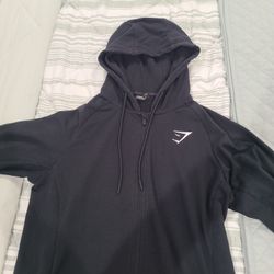 GymShark Full Zip Performance Hoodie Black Size medium