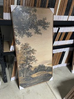 Large Framed Vintage Landscape Canvas Wall Art 60" x 30"