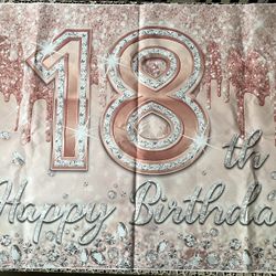 18th Birthday Party Backdrop/Birthday Sash