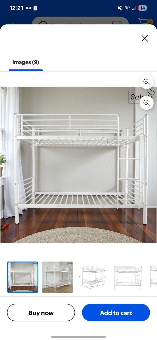 Twin White Bunk Beds