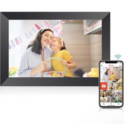 Frameo 10.1 Inch WiFi Digital Picture Frame, Quick-Easy Setup Digital Picture Frames 32GB Memory, Photo Frame Electronic HD IPS Touch Screen, Share Ph