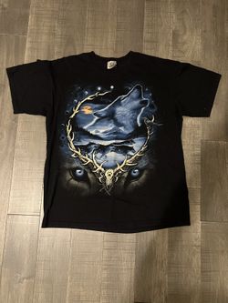 Vtg Liquid Blue Wolf Shirt
