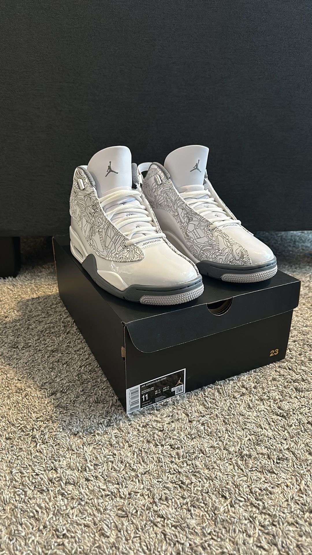 Air Jordan “ Dub Zero” White/gray Size 11