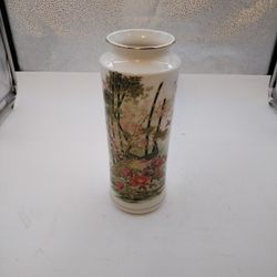 Vintage Japanese Crackled Vase Signed 11.4