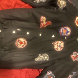  jacket with tons of MLB team patches