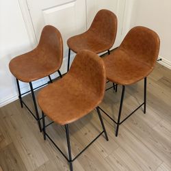 Vegan Leather Bar Stools