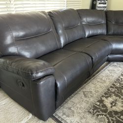 5 Sectional Recliner Bonded Leather Sofa