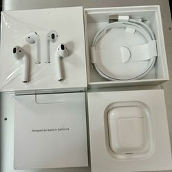 Apple AirPods 2 w/ Charging Case - White In Original Packaging  Used- Like new