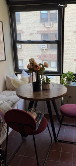 small mid century modern wood dining table