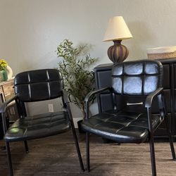 Synthetic Leather And Metal Chairs 