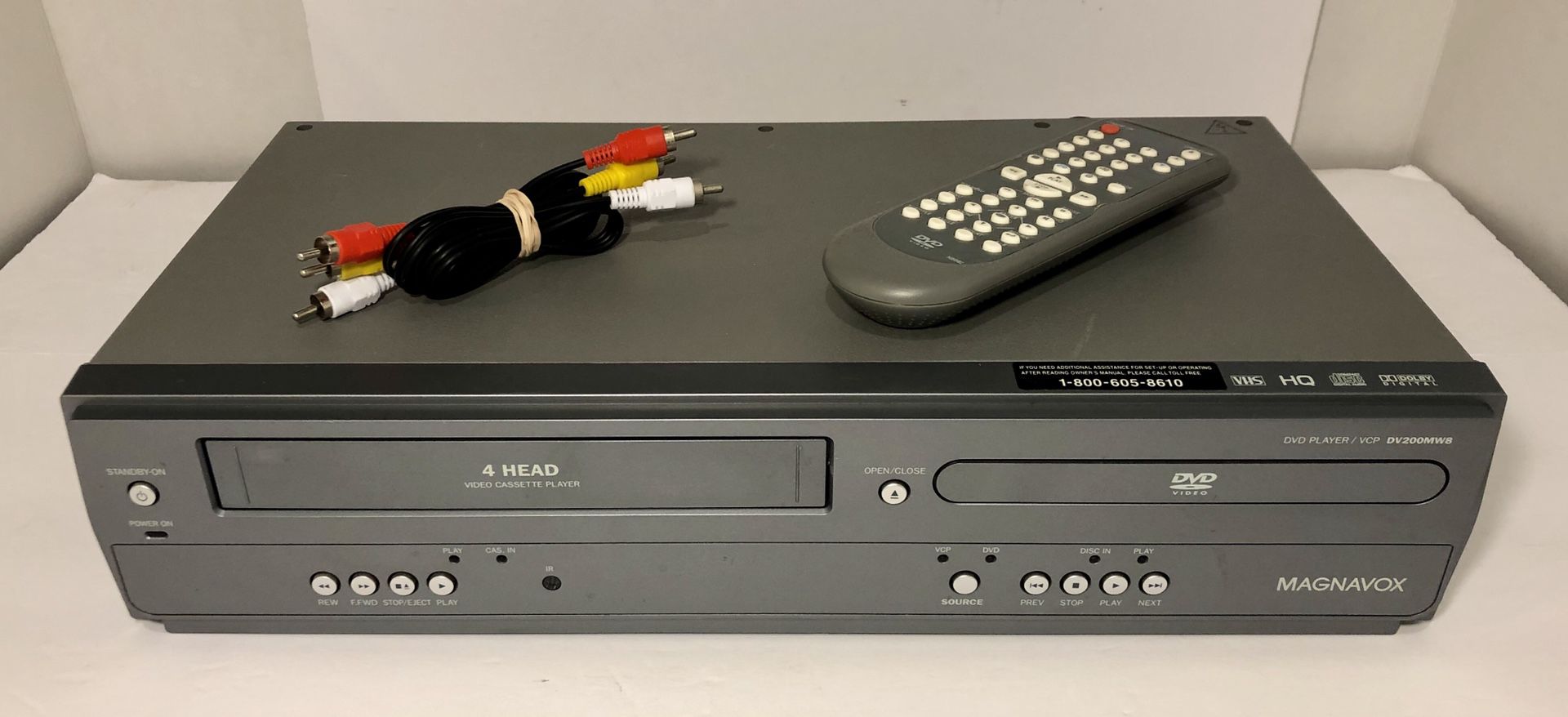 Magnavox DV200MW8 DVD Player & VCR VHS Player With Remote - Tested