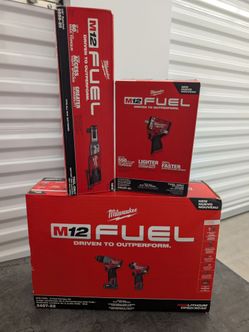 🛠️ MILWAUKEE M12 FUEL COMBO KIT, 1/2" RATCHET & 1/2" STUBBY IMPACT ✨ (FIRM)