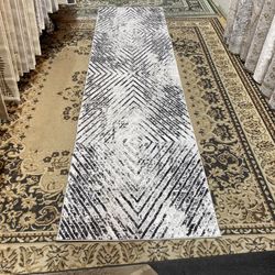 3x10 Area Rugs Carpet Rugs Runner Hallway Thick Colors Beige Black