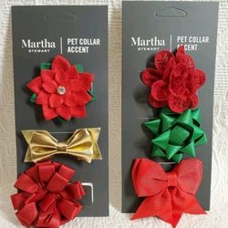 Martha Stewart Pet Collar Accents 2 Pack Elastic Band 2.5"-3.5"