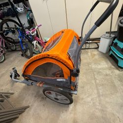 Kid/pet 3 In 1 Bike Trailer, Stroller, Jogger 