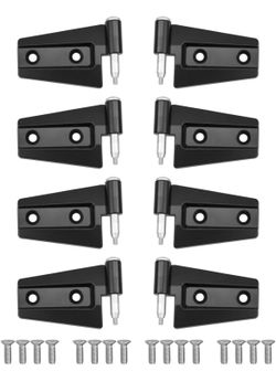Steel Door Hinge Kit Fit for Jeep Wrangler JK 2007-2018 Pack of 8 Black