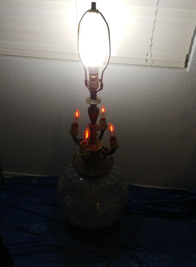 Vintage Glass Large Lamp( Main Bulb Only Not Included)