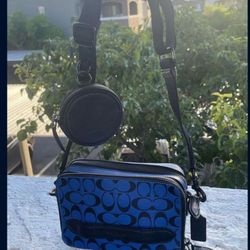 Blue Coach Cross Body Bag For Men 
