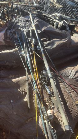 Fishing Poles And Fishing Boat Plus Trailer 