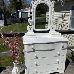 Darling White Dresser And Mirror 