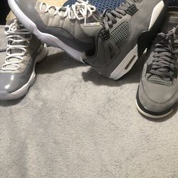 Jordan 4s and Jordan 11 cool grey . 4s size (11) Jordan 11 size (10.5)