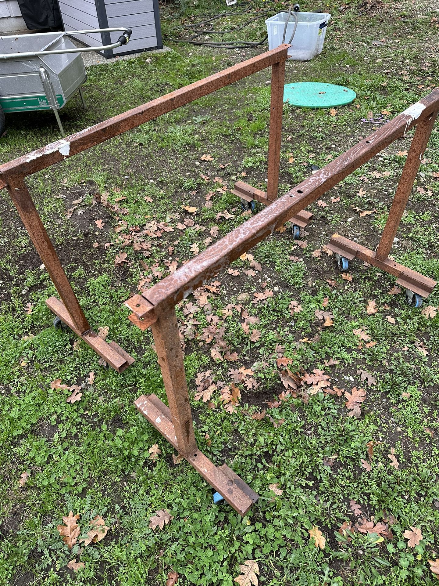 Metal Saw Horses With Wheels