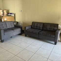 Grey Sofa & Loveseat