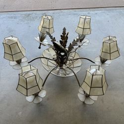 Vintage Capiz Shell Chandelier – Floral Design
