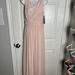 Blush Full Length Evening Gown With Matching Scarf