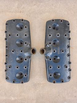 Original 1939 to 1948 Ford Flathead 24 Stud V8 Heads 59A-B L & R Pair
