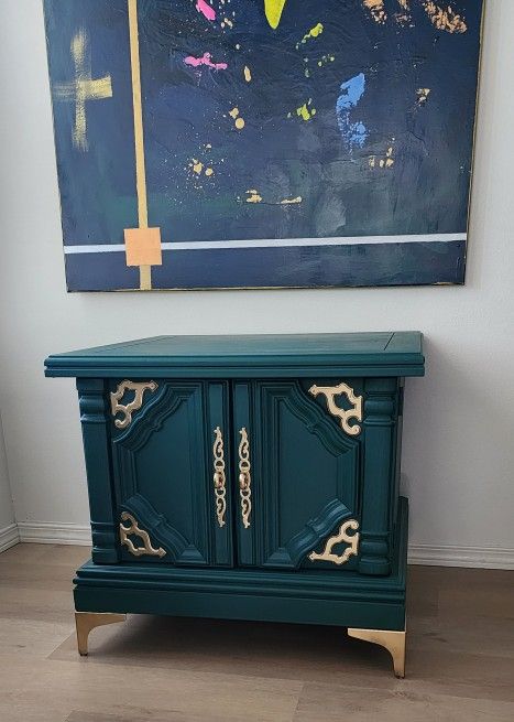 Green and Gold Nightstand