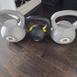 2/20lb Kettlebells 1/30lb Kettlebell