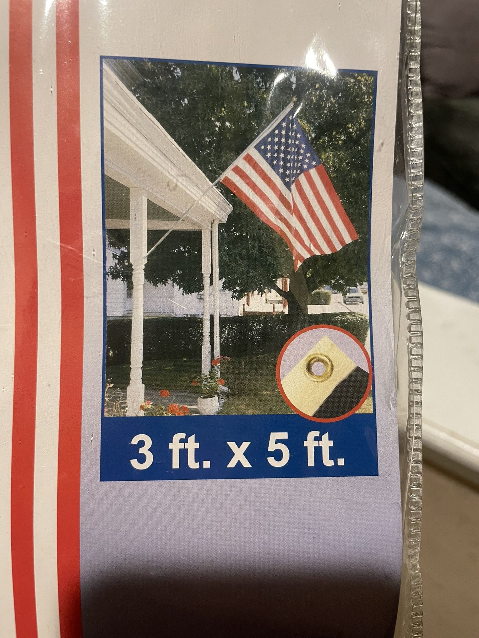 USA Flag With Pole And Eagle Pole Topper 