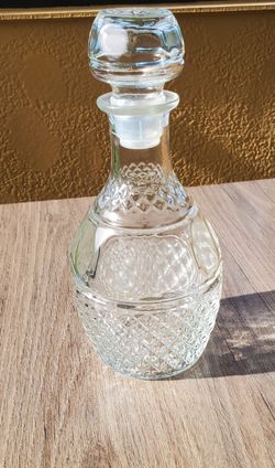 Vintage Crystal Decanter by  Princess House "Crown and Grapes"