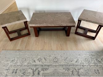 Matching Marble Living Room Table Set (3 Pieces)