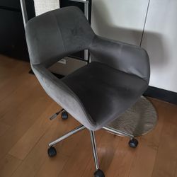Grey Suede Office Chair 