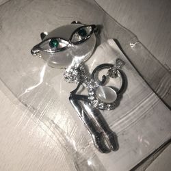 Iridescent Cat Brooch