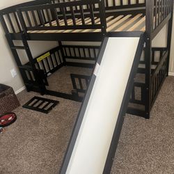 Twin Bunk Bed With Slide