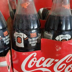 1995 Cal Ripkin Jr Record Commemorative Coke Bottles And Magazine 