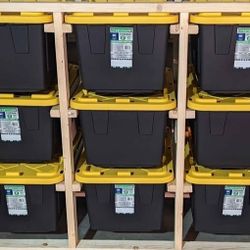 Tote Storage Rack and Tote Storage Workbench 