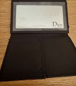 Christian DIOR Mirror card case black ribbon enamel VIP gift