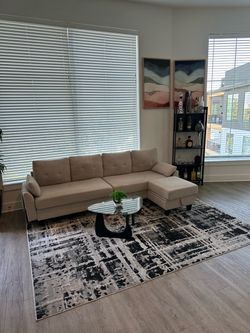 Sectional couch with ottoman