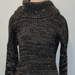 Derek Heart Black and Gray Cowl Neck Sweater