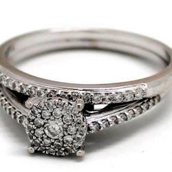 Ladies Diamond/14K White Gold Wedding Set