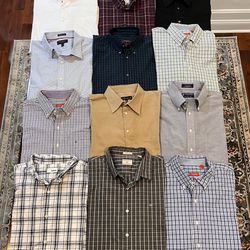 Lot of 41 Men’s Size Extra Large (XL) Dress and Casual Long Sleeve Button Down Shirts