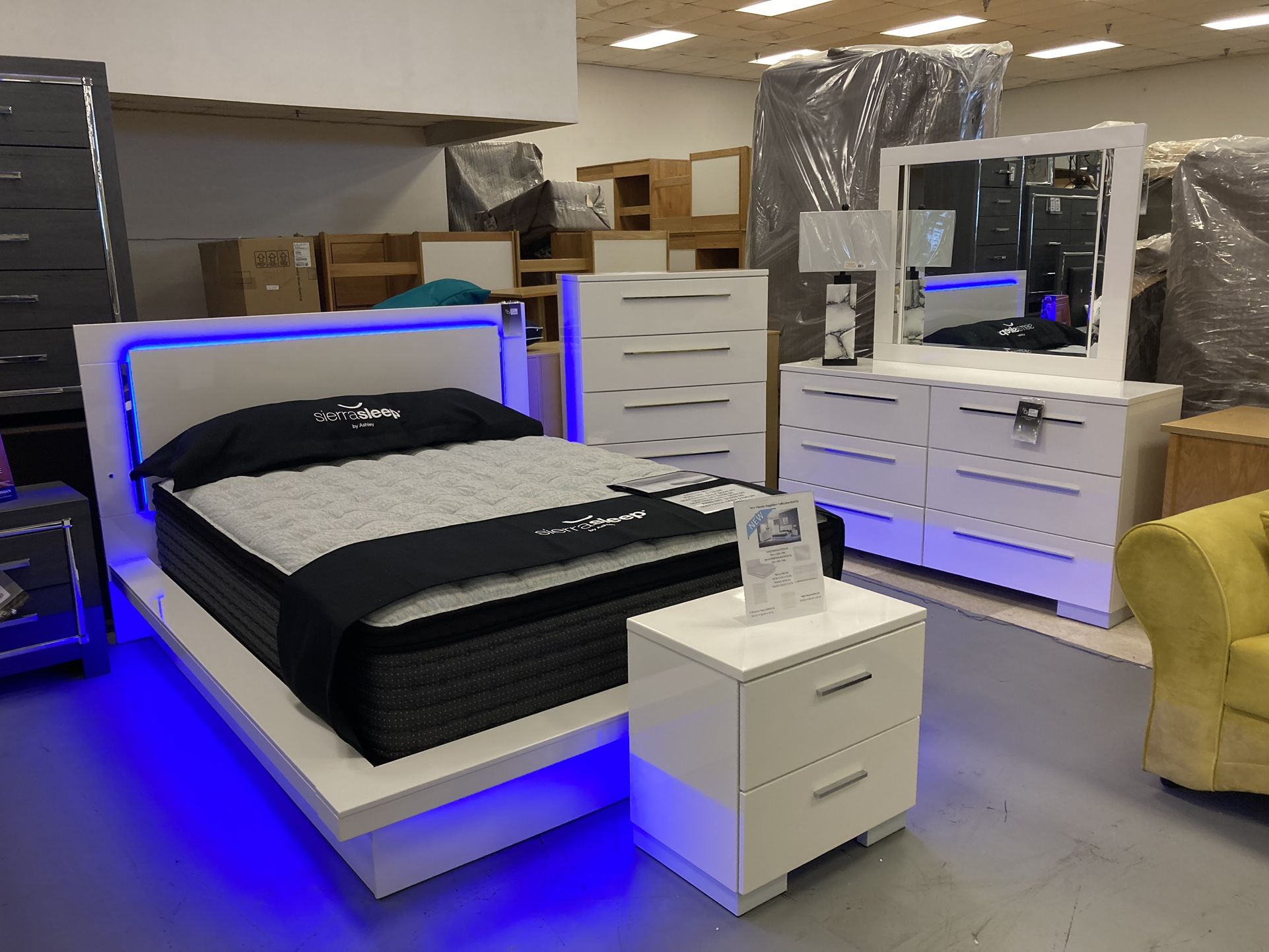 New LED Queen Bedroom Group