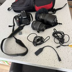 Nikon D5100 Camera With Bag And Extra Lenses Included
