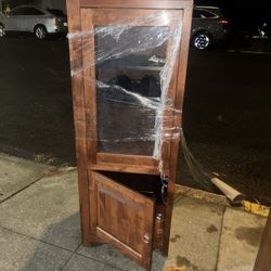 2 Fine Wood Amours With Holes For Cables And Sliding Shelves For Consoles 