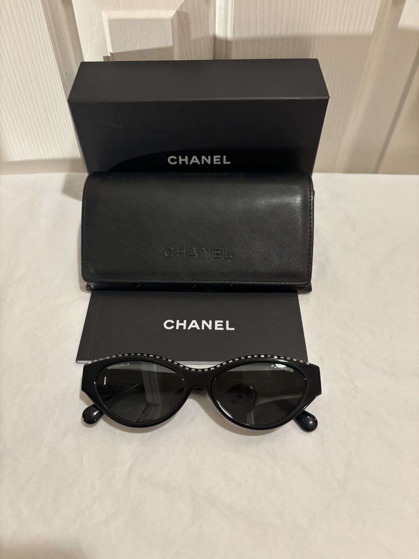 Chanel Black Sunglasses W/ Crystals “2025” Style